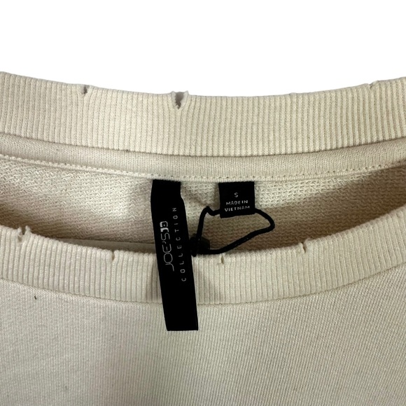 Joe's Collection Women's Sz S Cream Sweater Distressed Hem Lace Up Sleeve NWT - Picture 5 of 9